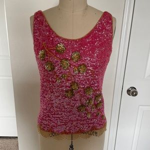 Pink sleeveless sequined top